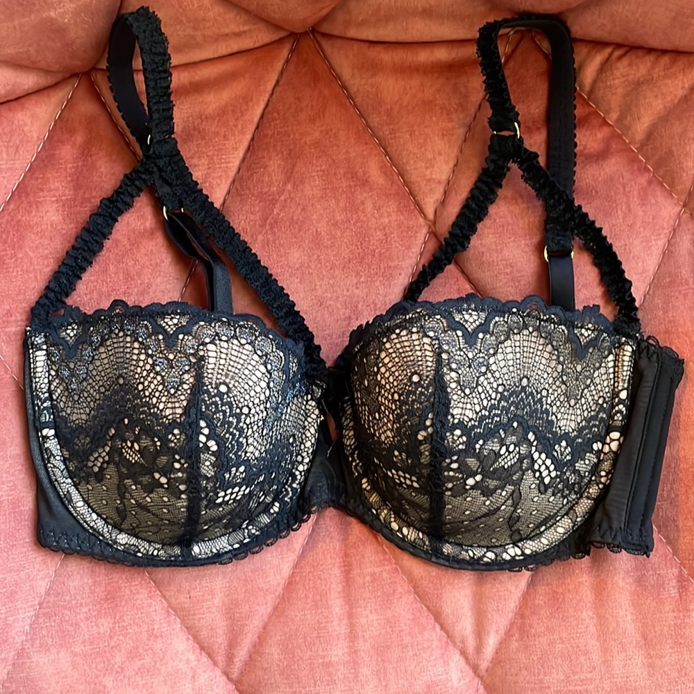 Adore Me black lacy push up bra